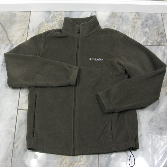 Columbia Men's Army Green Zip Front Long Sleeve Fleece Size Medium - Picture 4 of 5